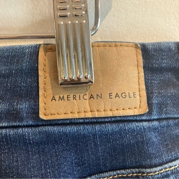 AMERICAN EAGLE  Sz 14 Super High Rise Dark Wash Jeggings Jeans - Picture 3 of 8